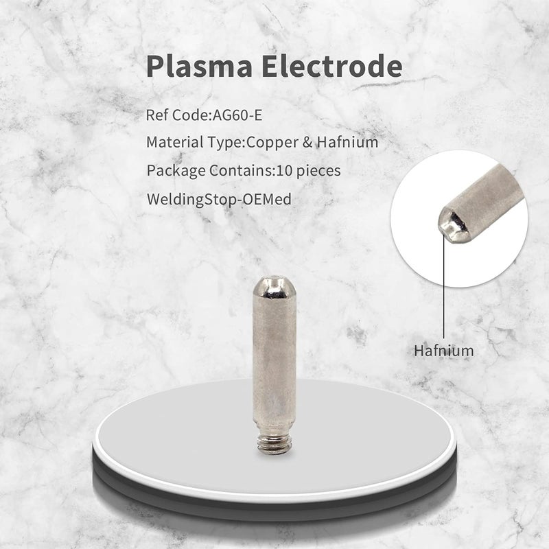 WeldingStop Plasma Consumables Kit for Primeweld CUT50 CUT50DP CT520 CT520DP Plasma Cutter AG-60 Torch (1.0mm .040'' Tip) - Image 3